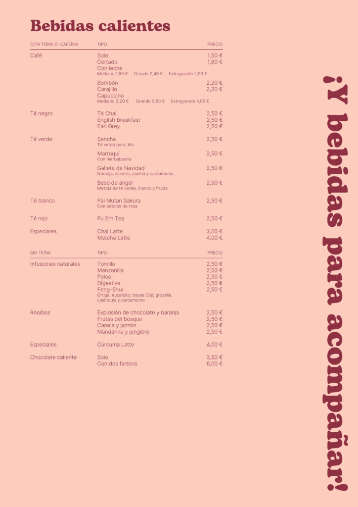 Lidora carta - Bebidas calientes